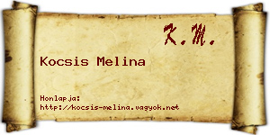 Kocsis Melina névjegykártya